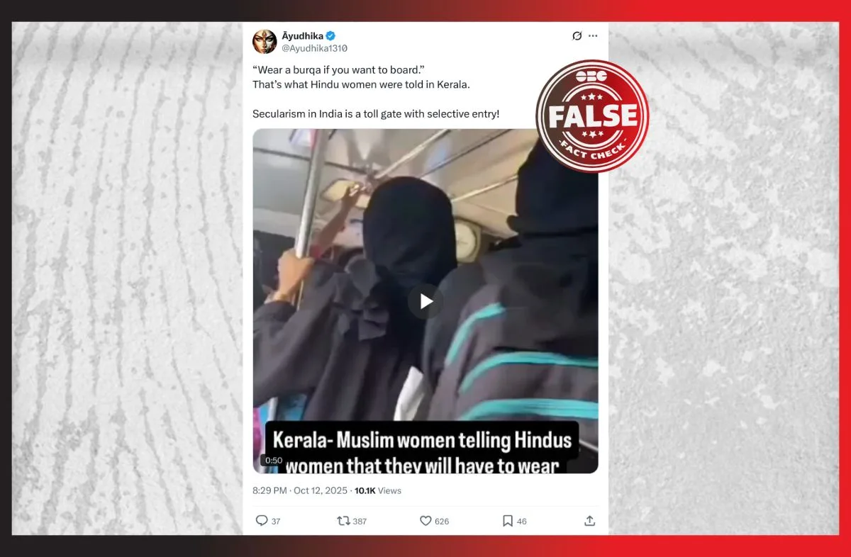 2023 Video of a bus stoppage issue from Kerala goes viral with false communal spin