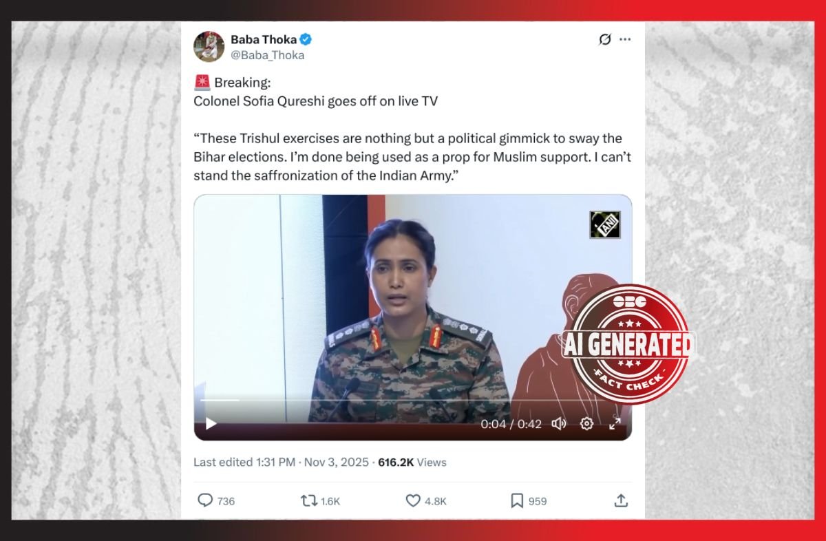 AI-altered video featuring Colonel Sofia Qureshi circulated online. Here is the fact-check