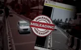 Screenshot of the viral video falsely claimed to show Kerala CM V D Satheesan's convoy, overlaid with an OBC Fact Check misleading stamp.