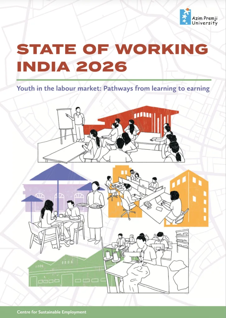 Cover page of Azim Premji University State of Working India 2026 report on youth unemployment in India