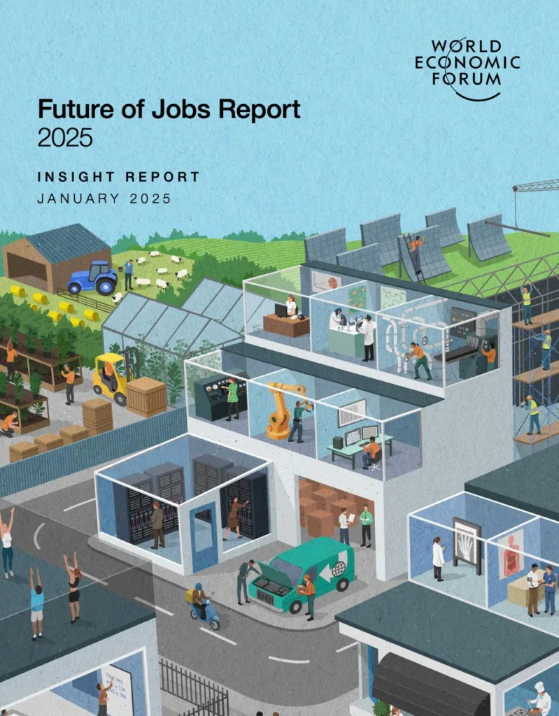 World Economic Forum 2025 Future of Jobs Report cover highlighting AI impact on employment
