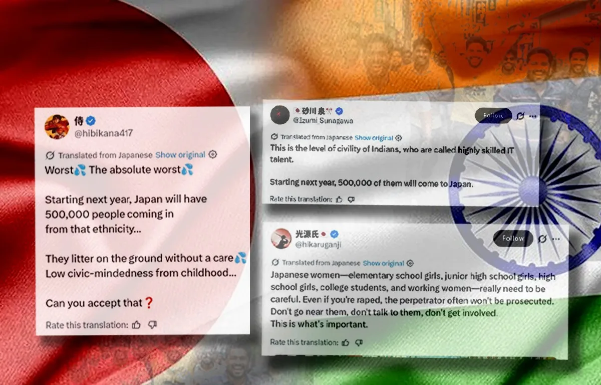 From Civic Sense to Crime: How Japan-Based X Accounts  Target Indians