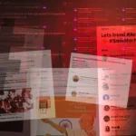 Collage of X posts, replies and an X Space promoting the hashtag #ArrestCJPAntiNational, showing repeated calls to make the hashtag trend and accounts involved in its online amplification.