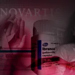 A photo of a life-saving cancer medicine bottle placed beside an Indian currency note, depicting the high cost of patented drugs.